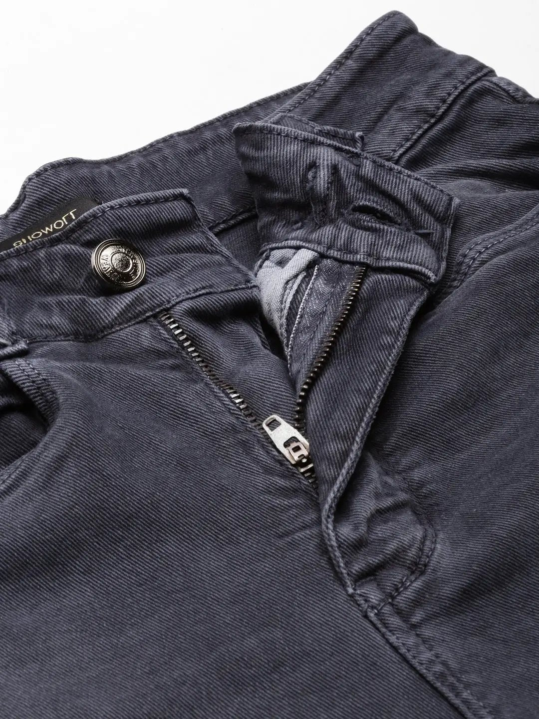 Women's Grey Solid Flared Denim Jeans