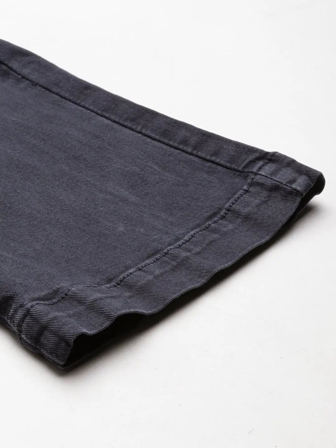 Women's Grey Solid Flared Denim Jeans