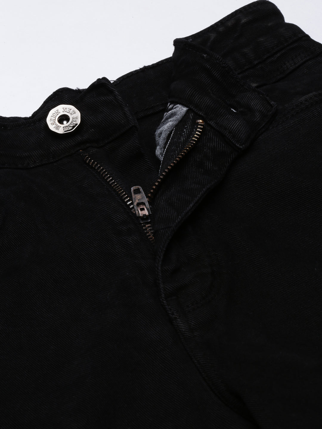 Women's Black Straight Fit Acid Wash Stretchable Denim Jeans