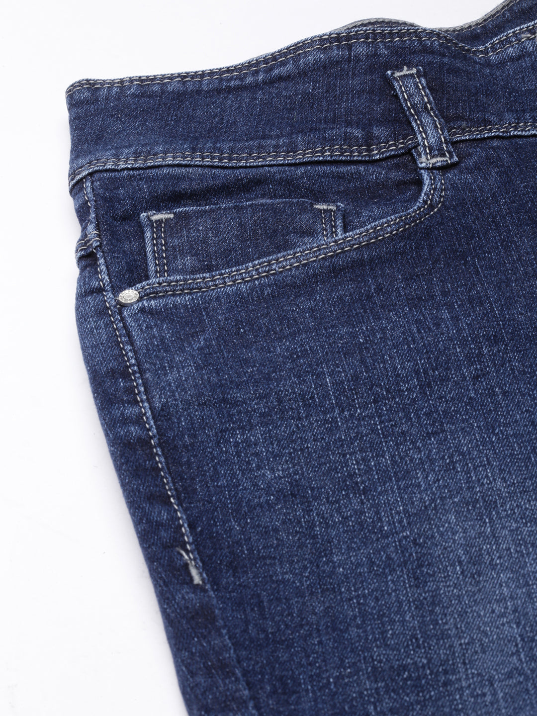 Women's Navy Blue Solid Flared Denim Jeans