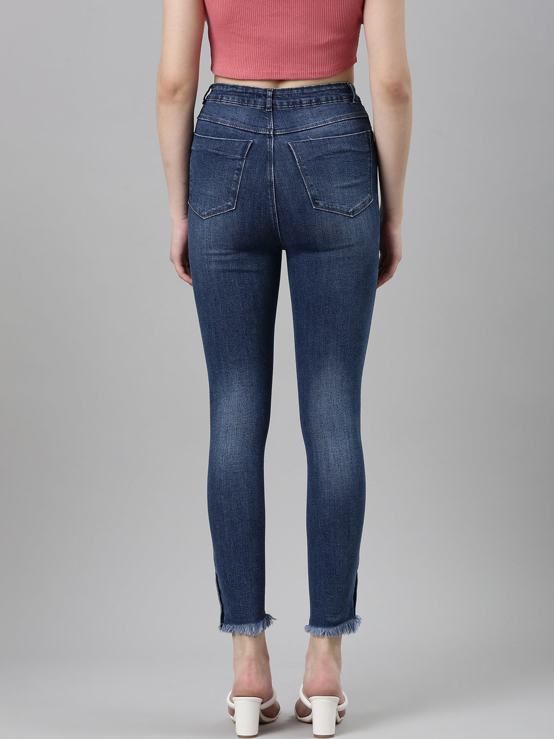 Women Blue Solid Skinny Fit Denim Jeans