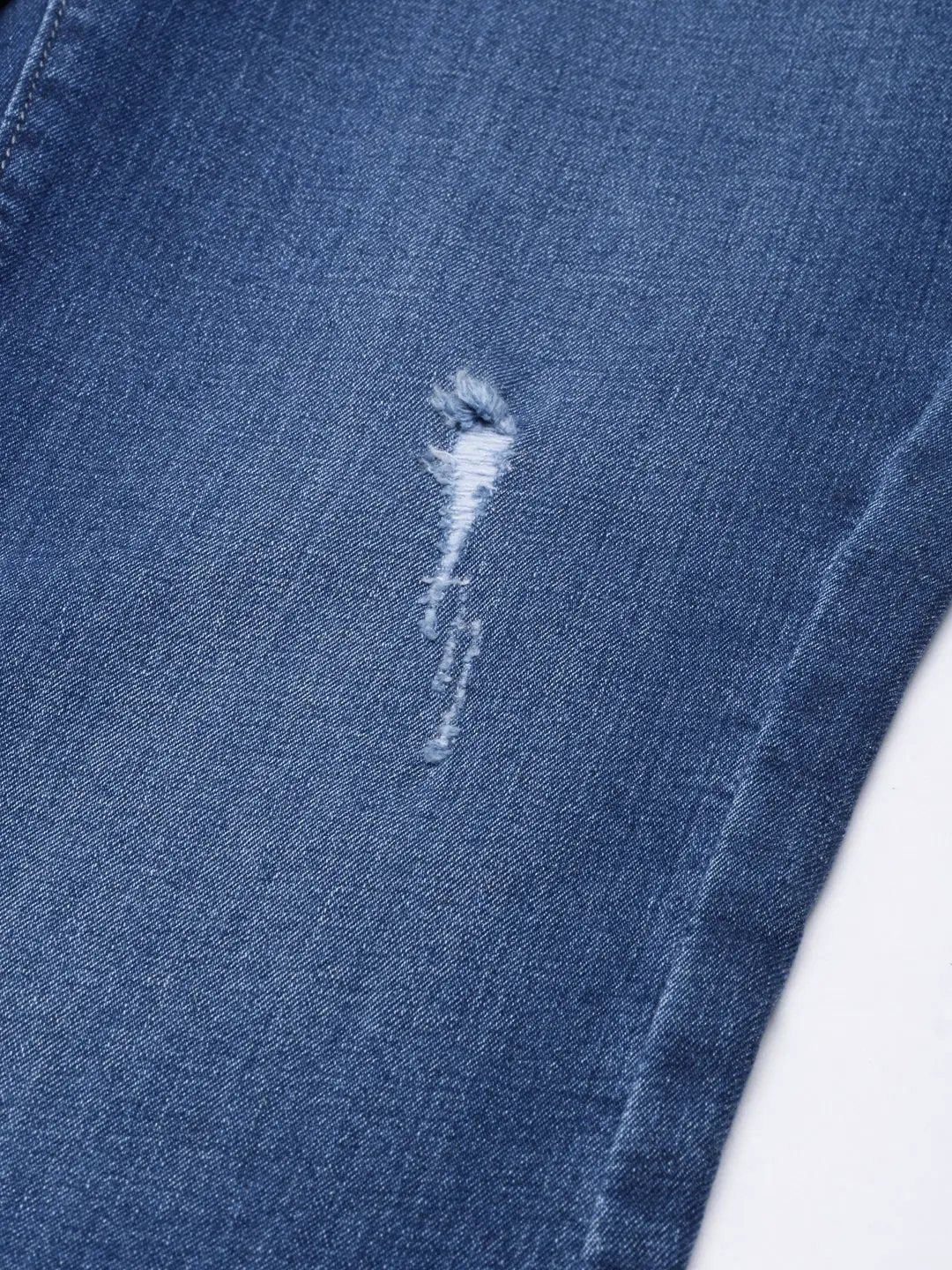 Women's Blue Solid Flared Denim Jeans