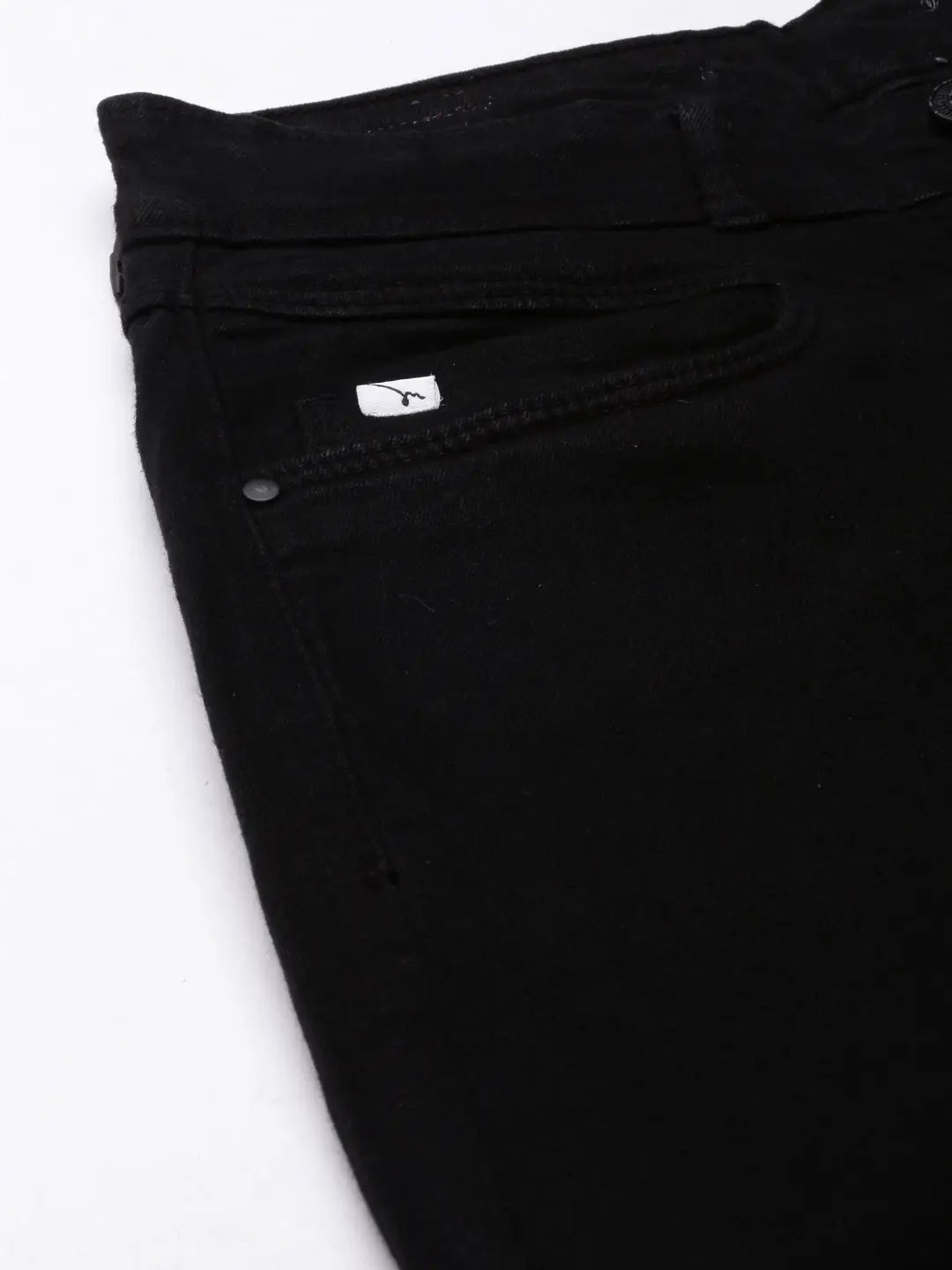Women's Black Wide Leg Mid-Rise Stretchable Denim Jeans