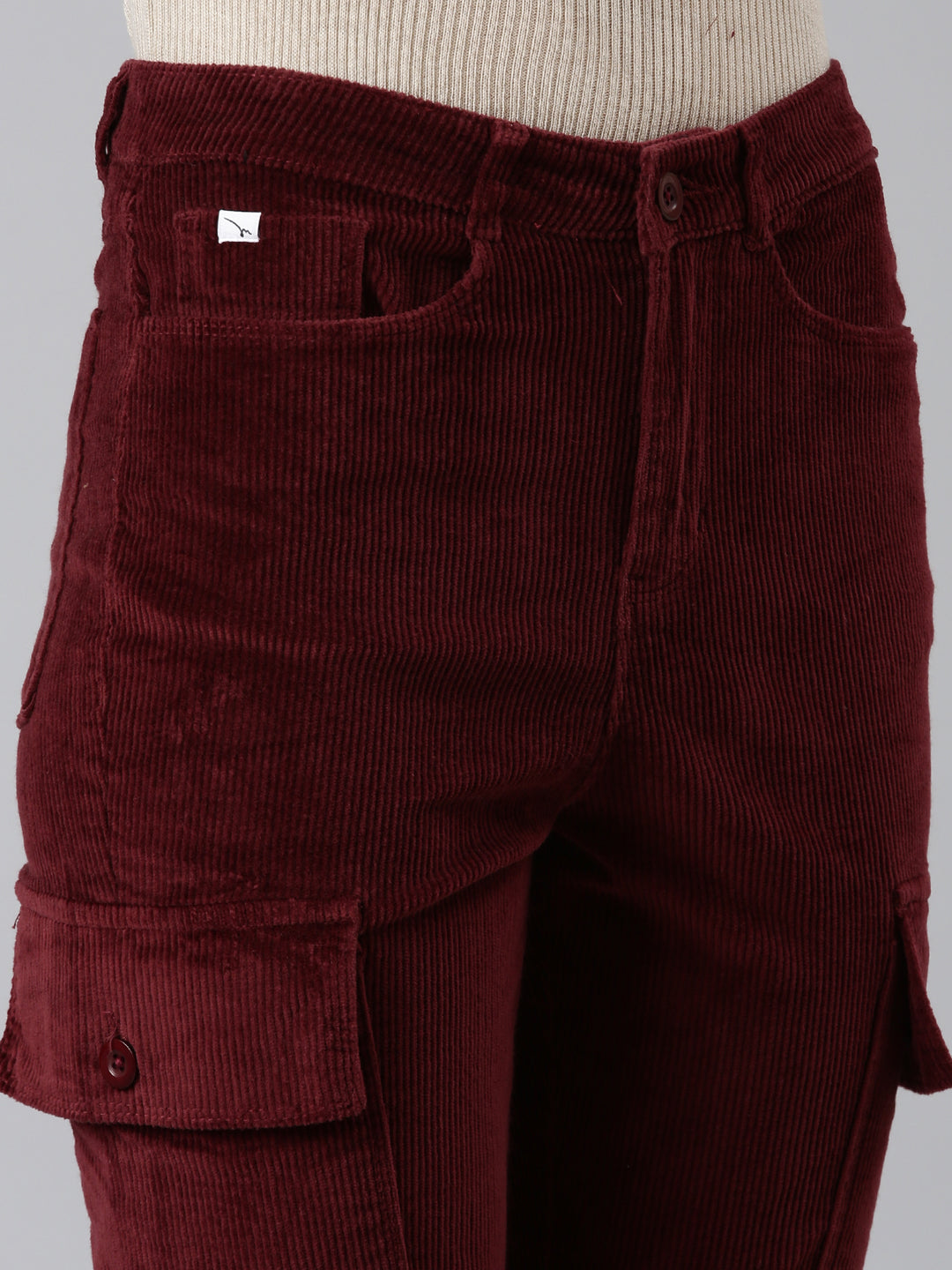 Women Burgundy Solid Joggers