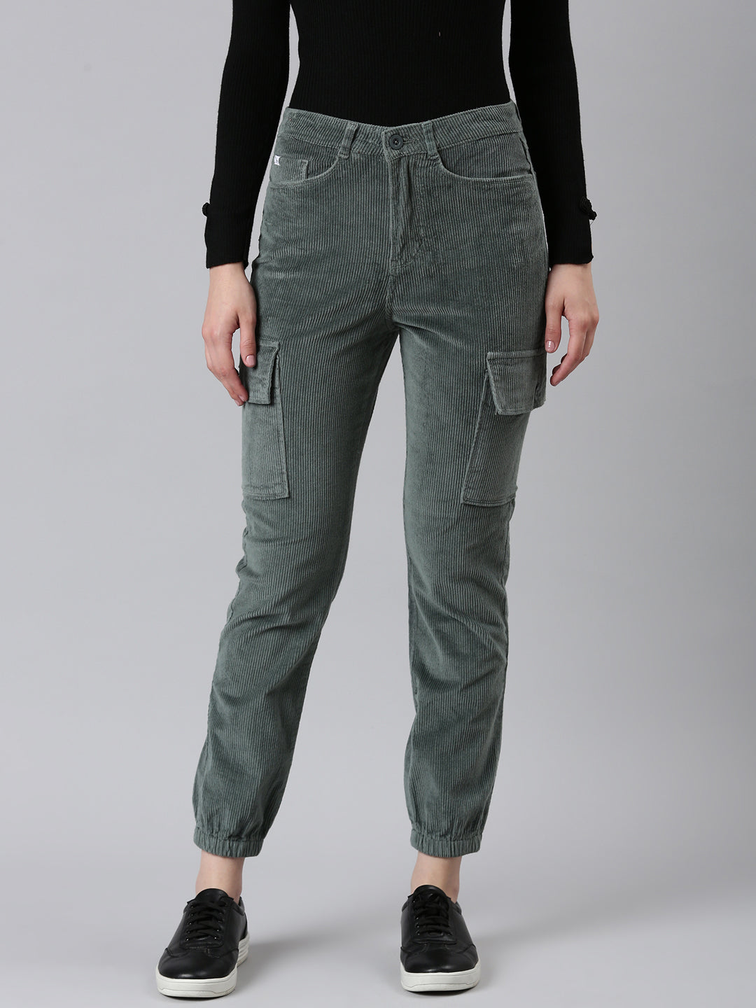 Women Sea Green Solid Joggers