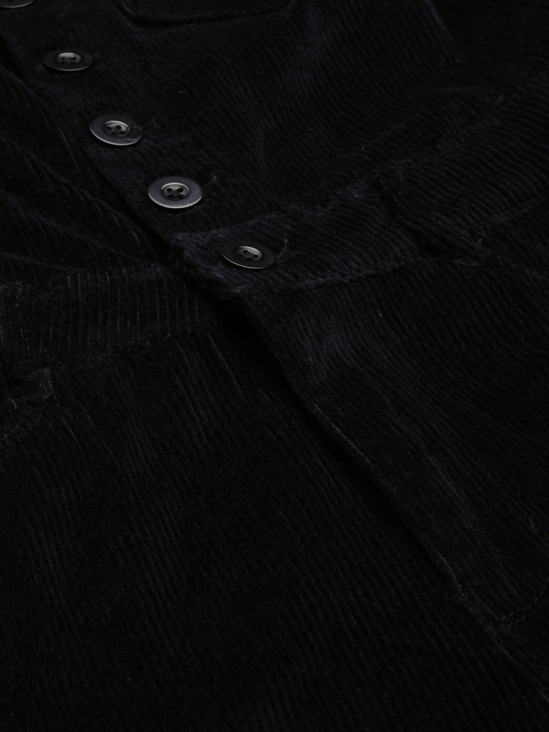 Women's Black Shirt Collar Cotton Basic Jumpsuit