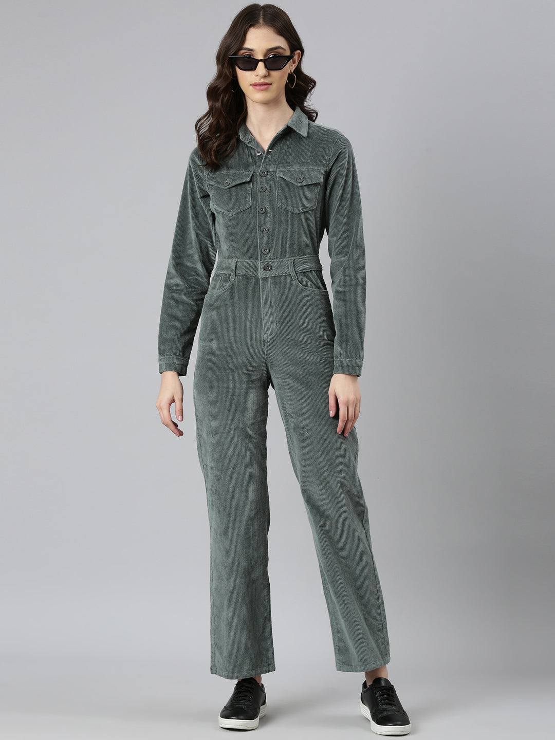 Women Green Solid Jumpsuit