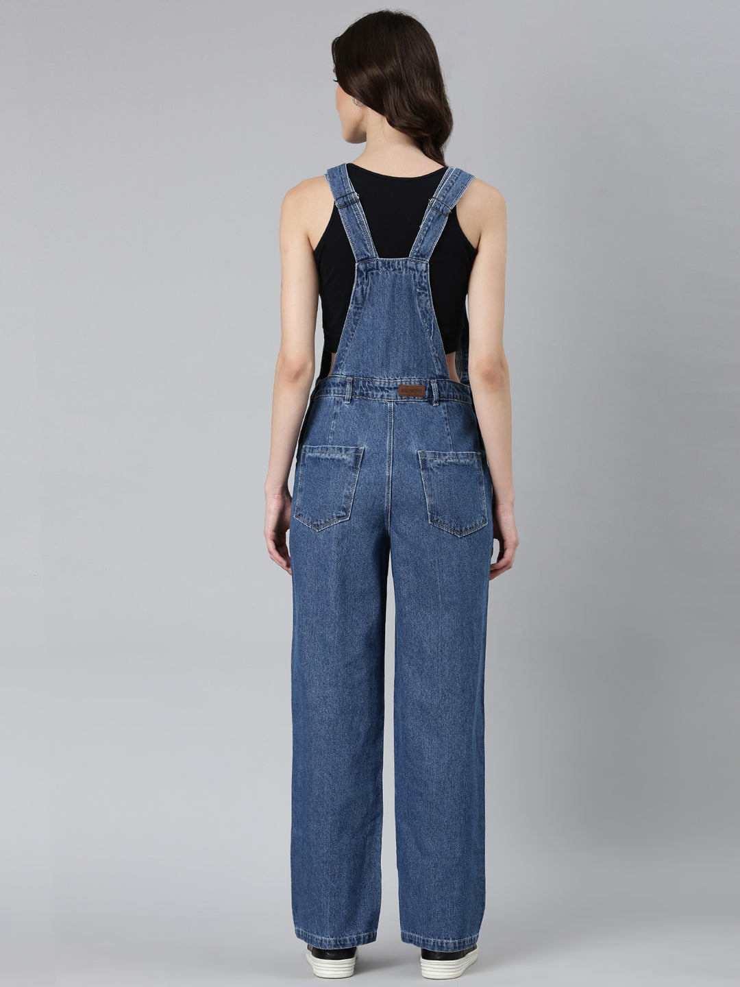 Women Blue Solid Dungaree