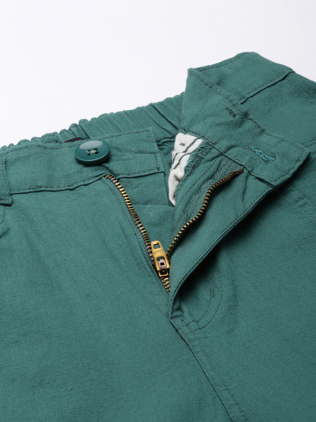 Women's Green Wide Leg Mid Rise Denim Jeans