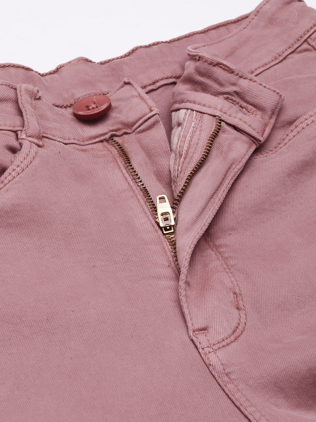 Women's Mauve Wide Leg Fit Acid Wash Cargo Denim Jeans