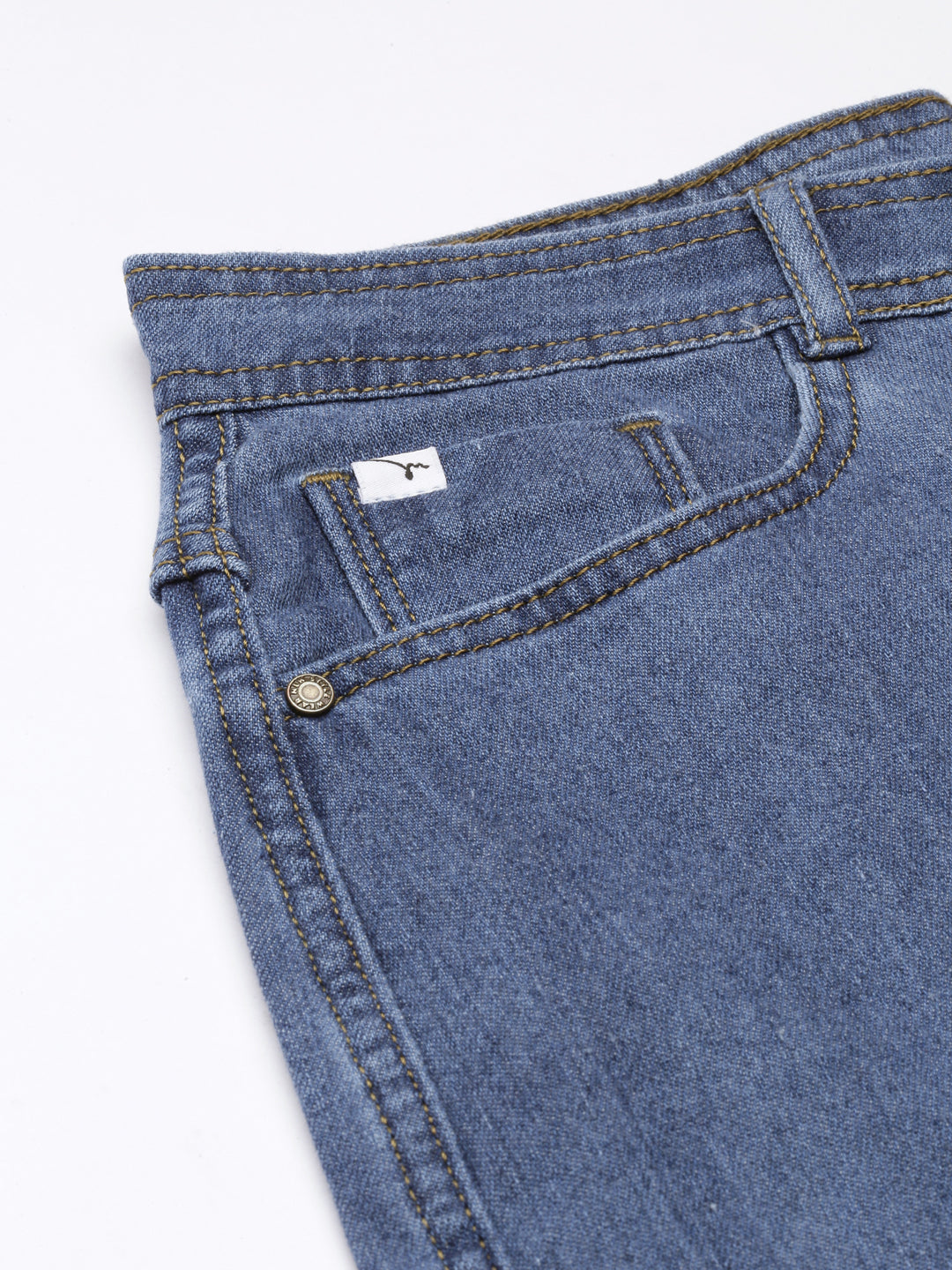 Women's Blue Wide Leg Acid Wash Denim Stretchable Jeans