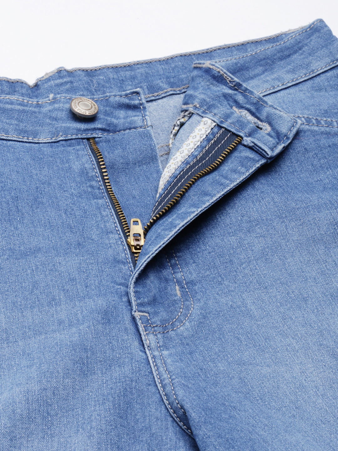 Women's Blue Wide Leg Light Fade Denim Cargo Jeans