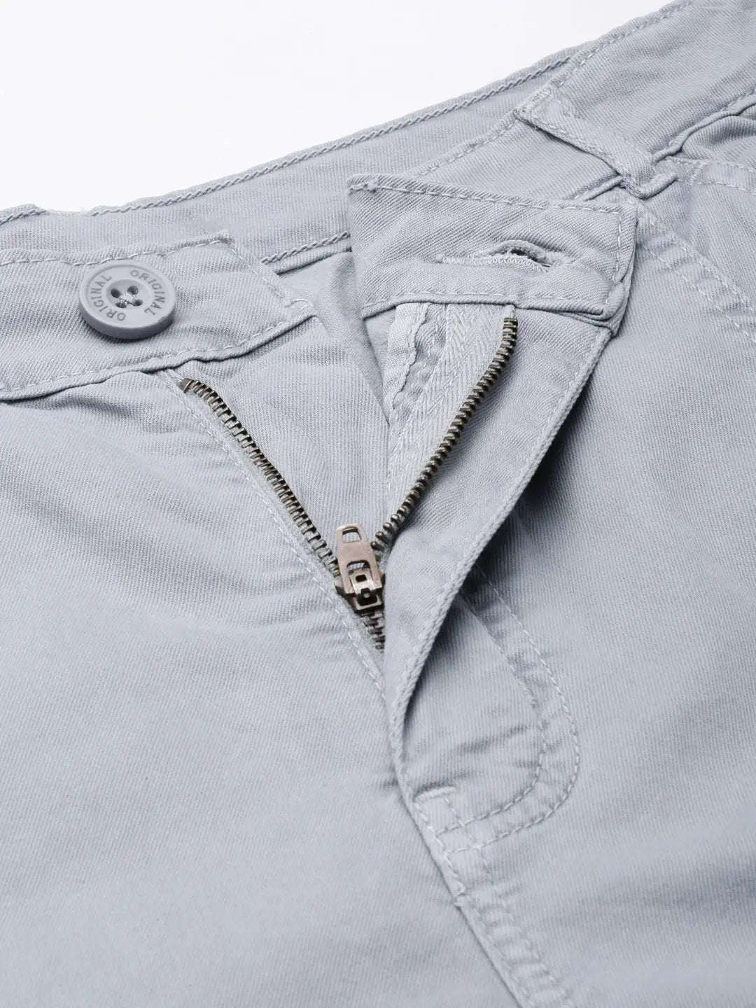 Women's Grey Solid Wide Leg Denim Jeans