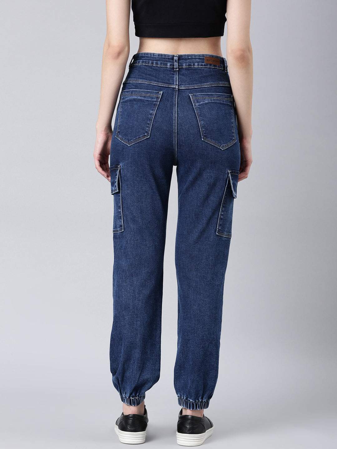 Women's Navy Blue Clean Look Stretchable Jogger Denim Jeans