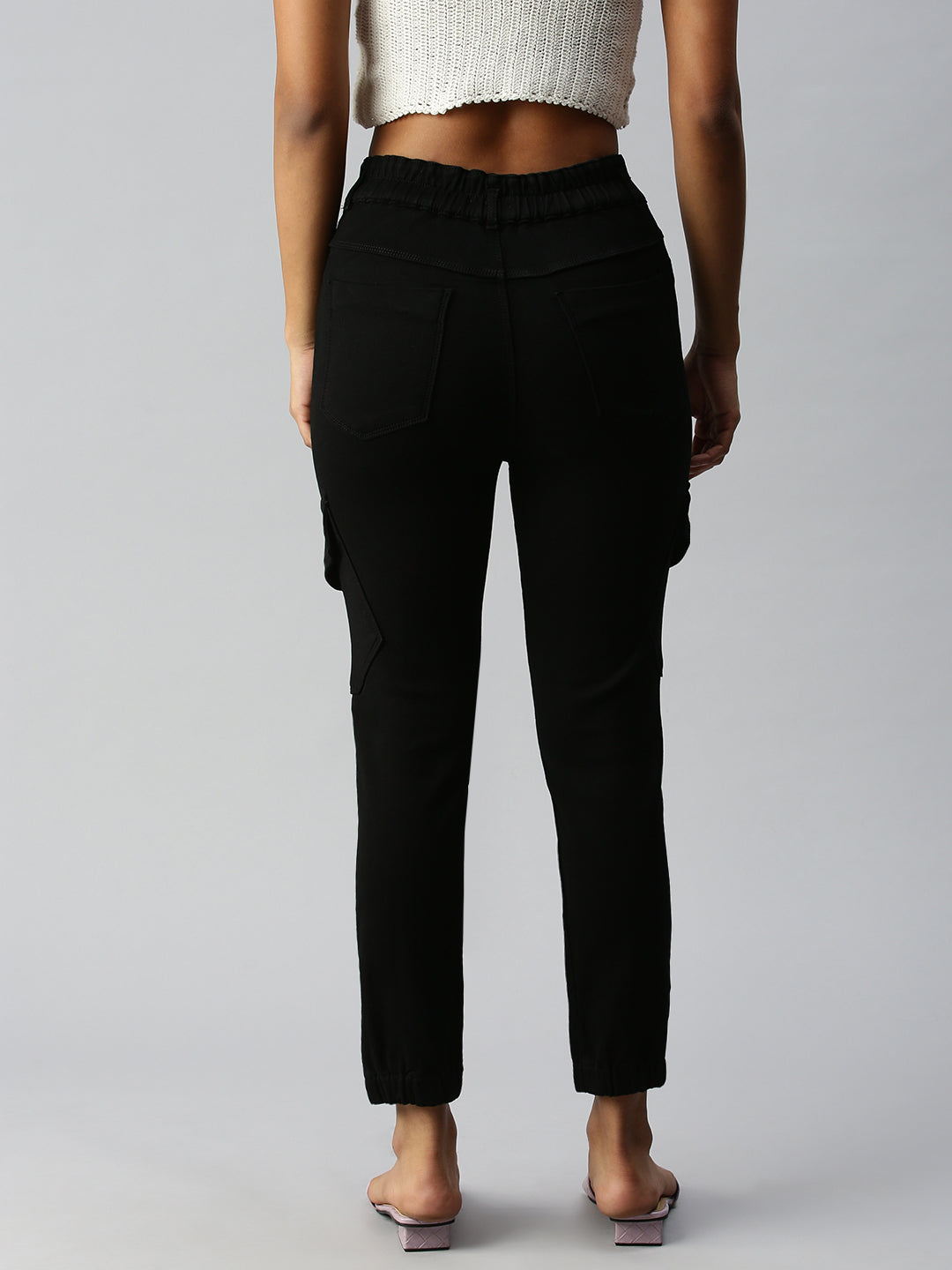 Women's Black Solid Denim Jeans