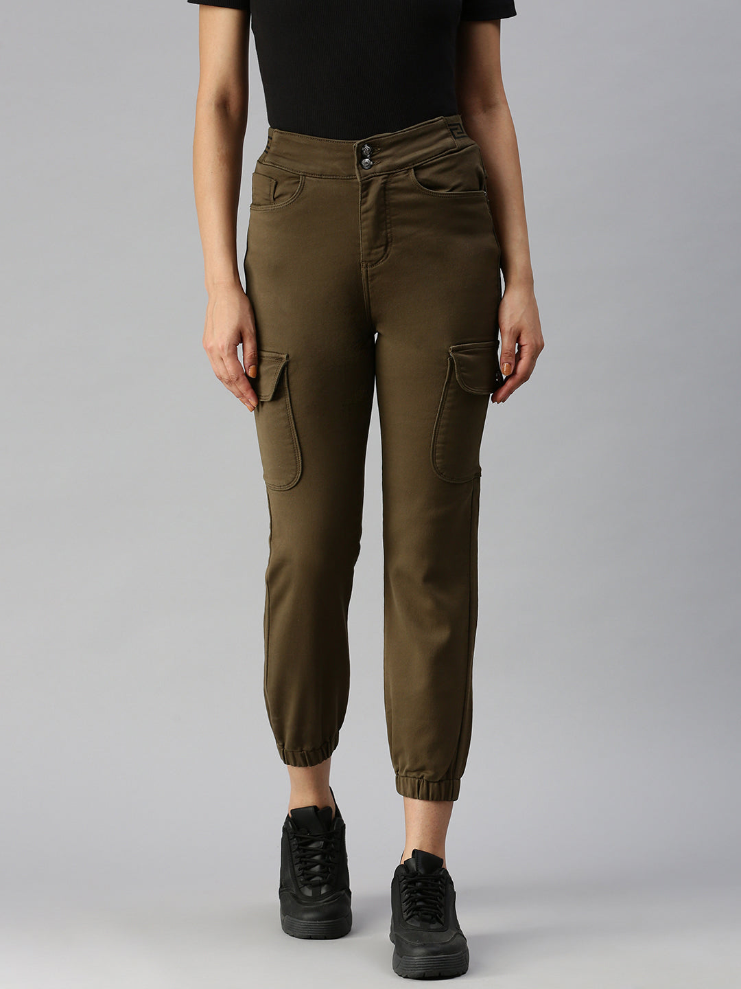 Women's Brown Solid Denim Jeans