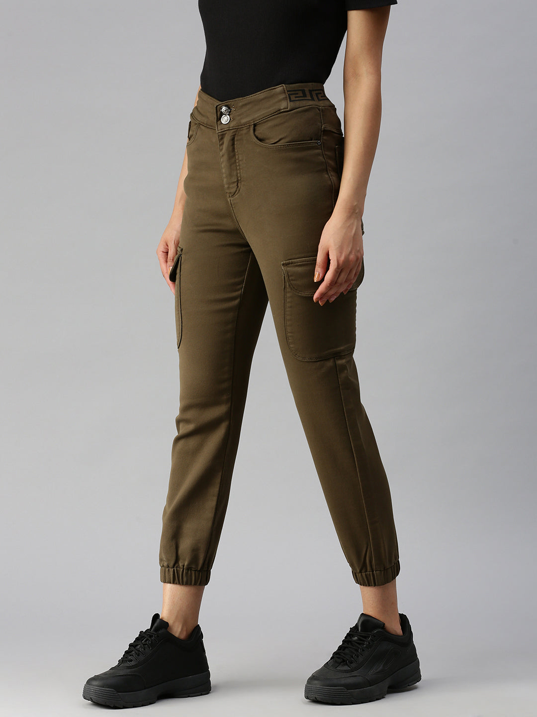 Women's Brown Solid Denim Jeans