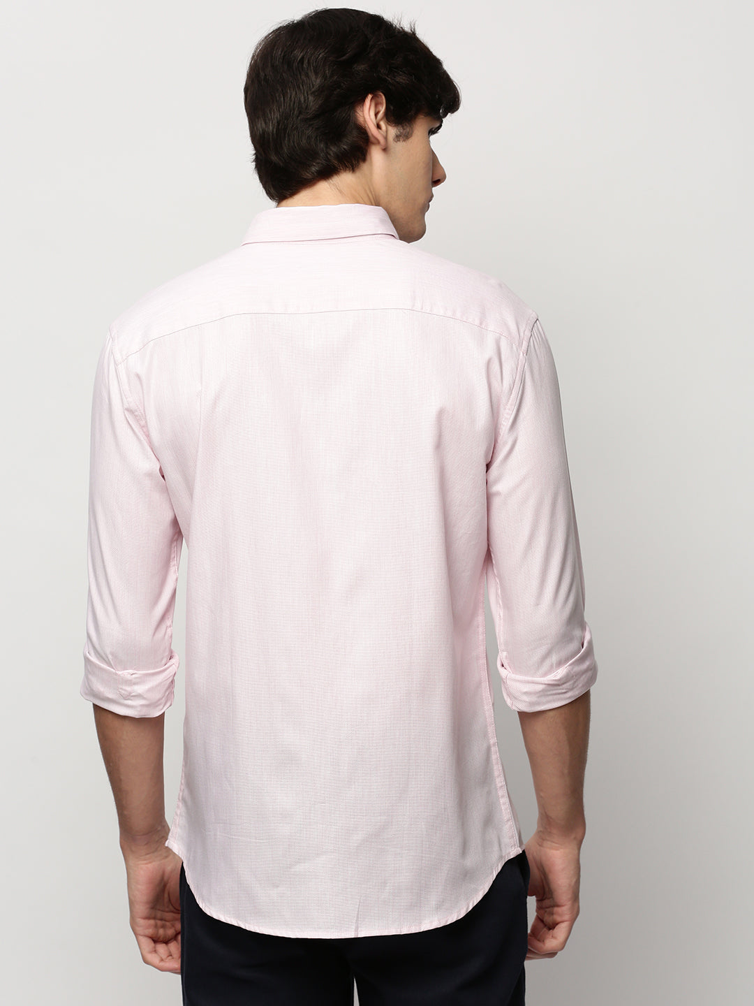 Men Pink Solid Casual Casual Shirts