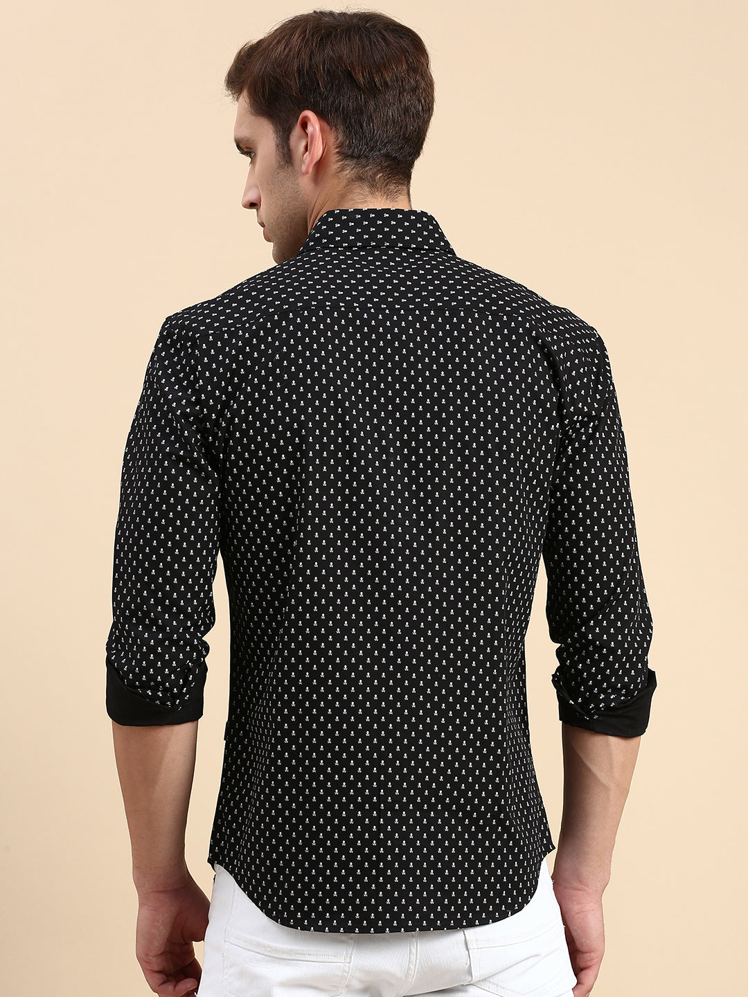 Men Black Printed Casual Shirt