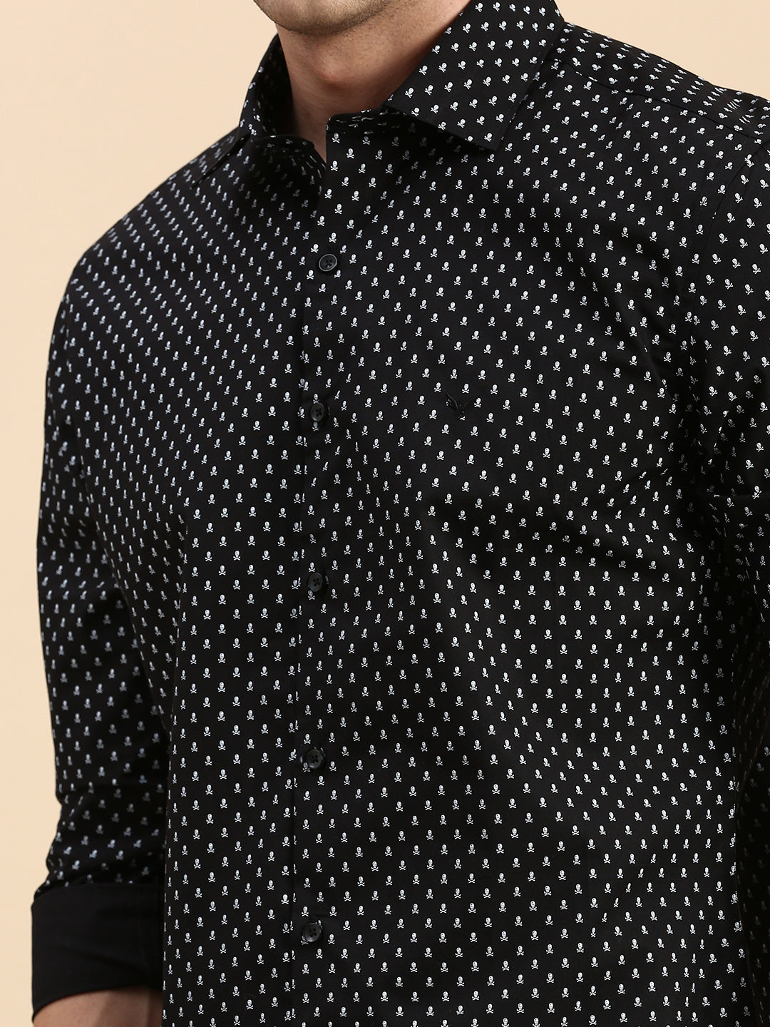 Men Black Printed Casual Shirt