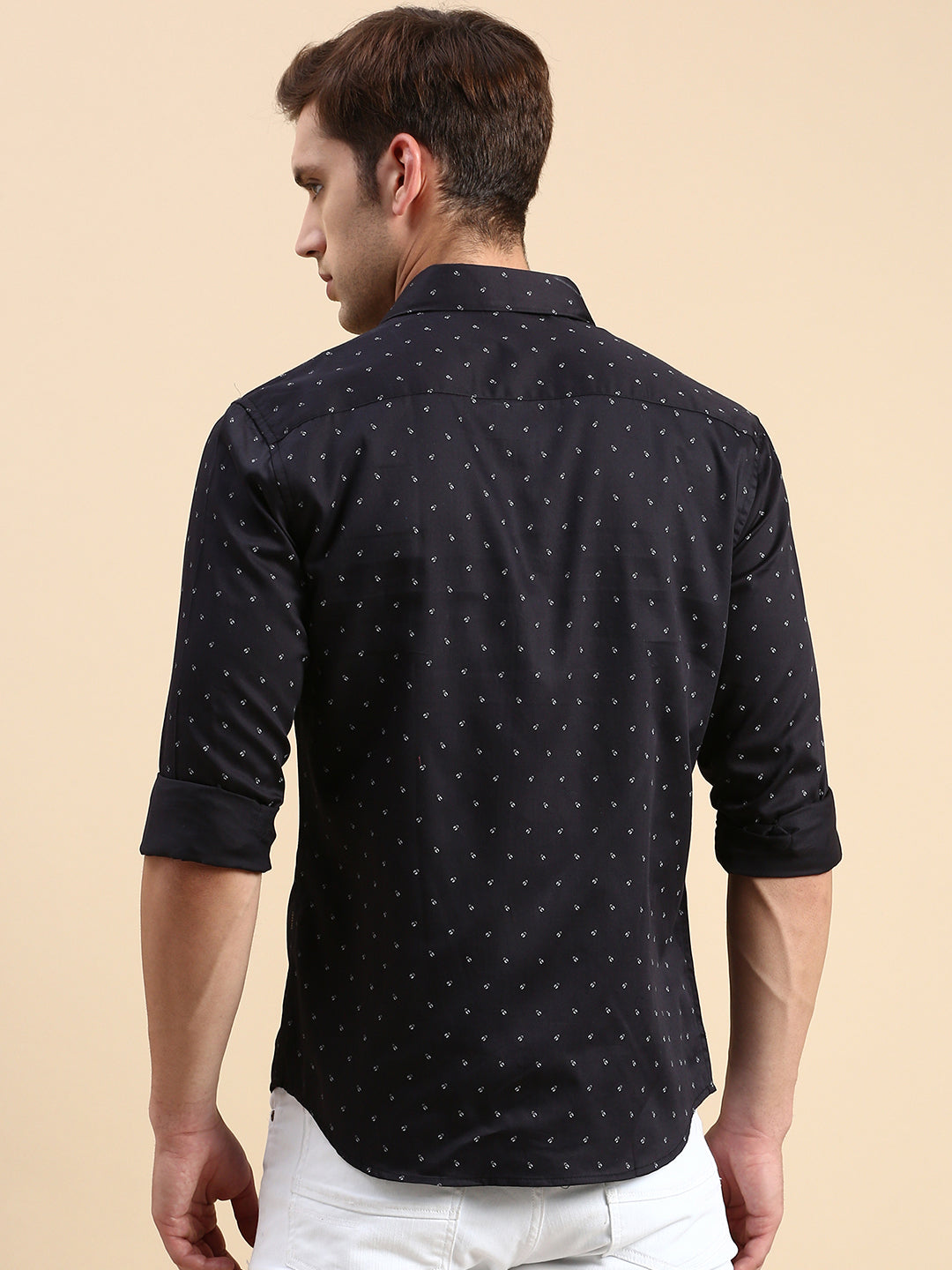 Men Navy Printed Casual Shirt