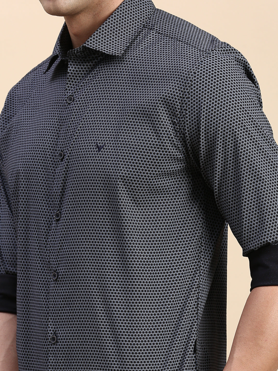 Men Black Printed Casual Shirt