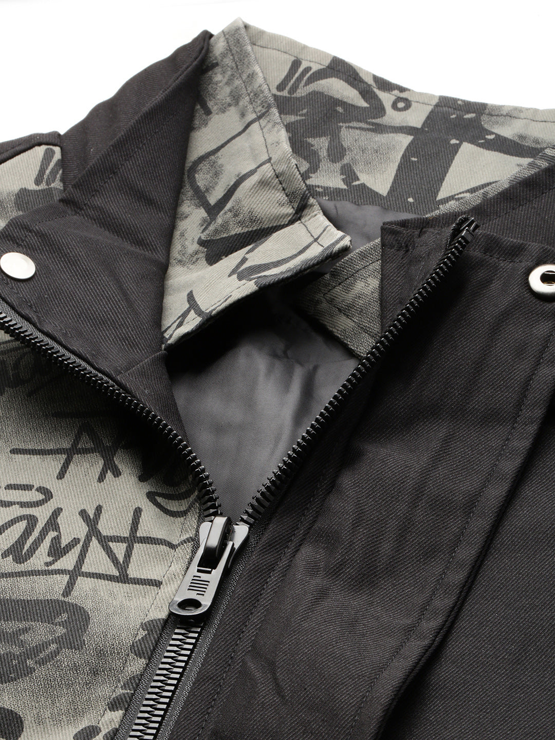 Men's Black Graphic Oversized Jacket