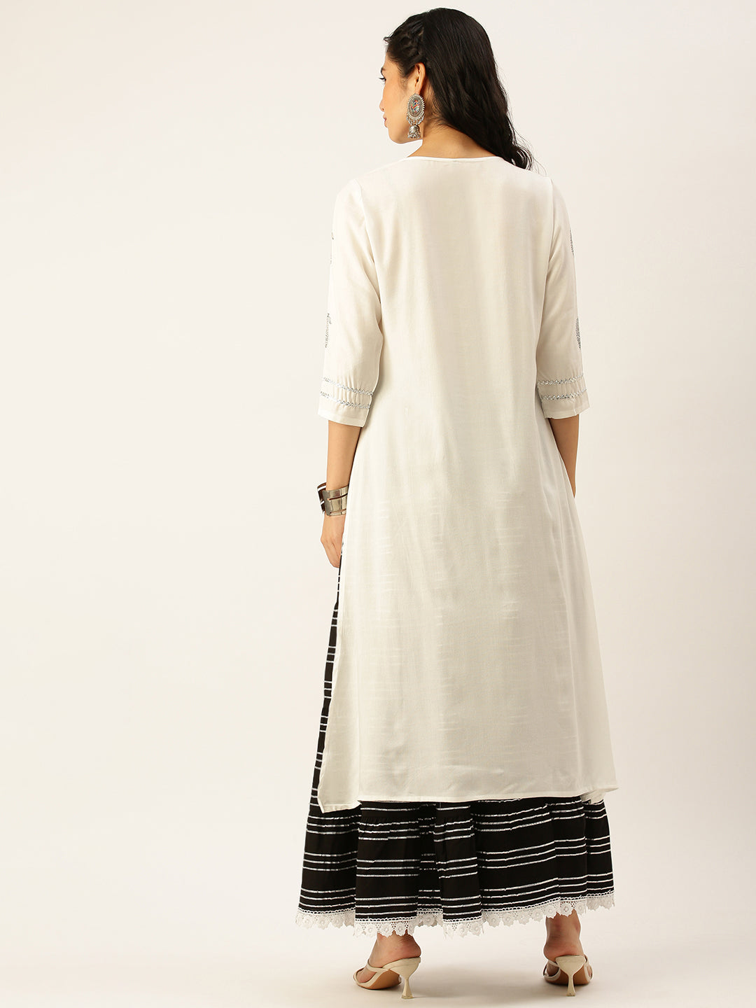 Women's White Printed Kurta Sets