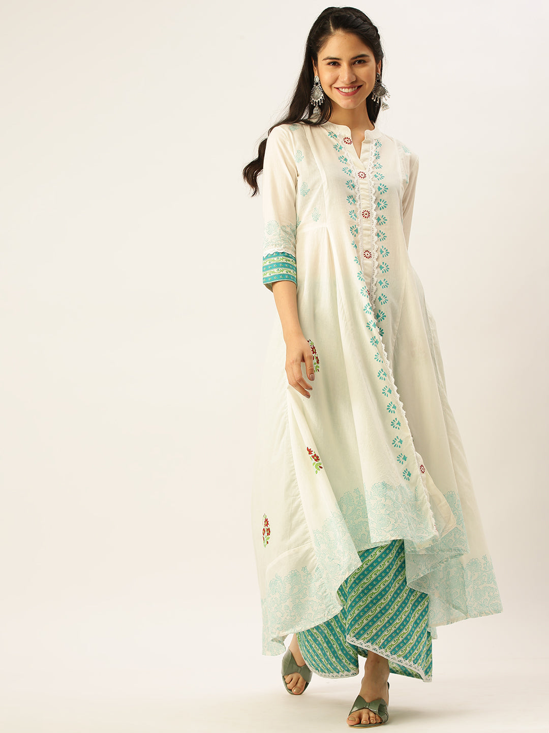 Women's White Printed Kurta Sets