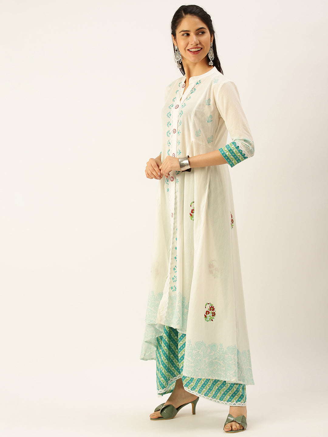 Women's White Printed Kurta Sets