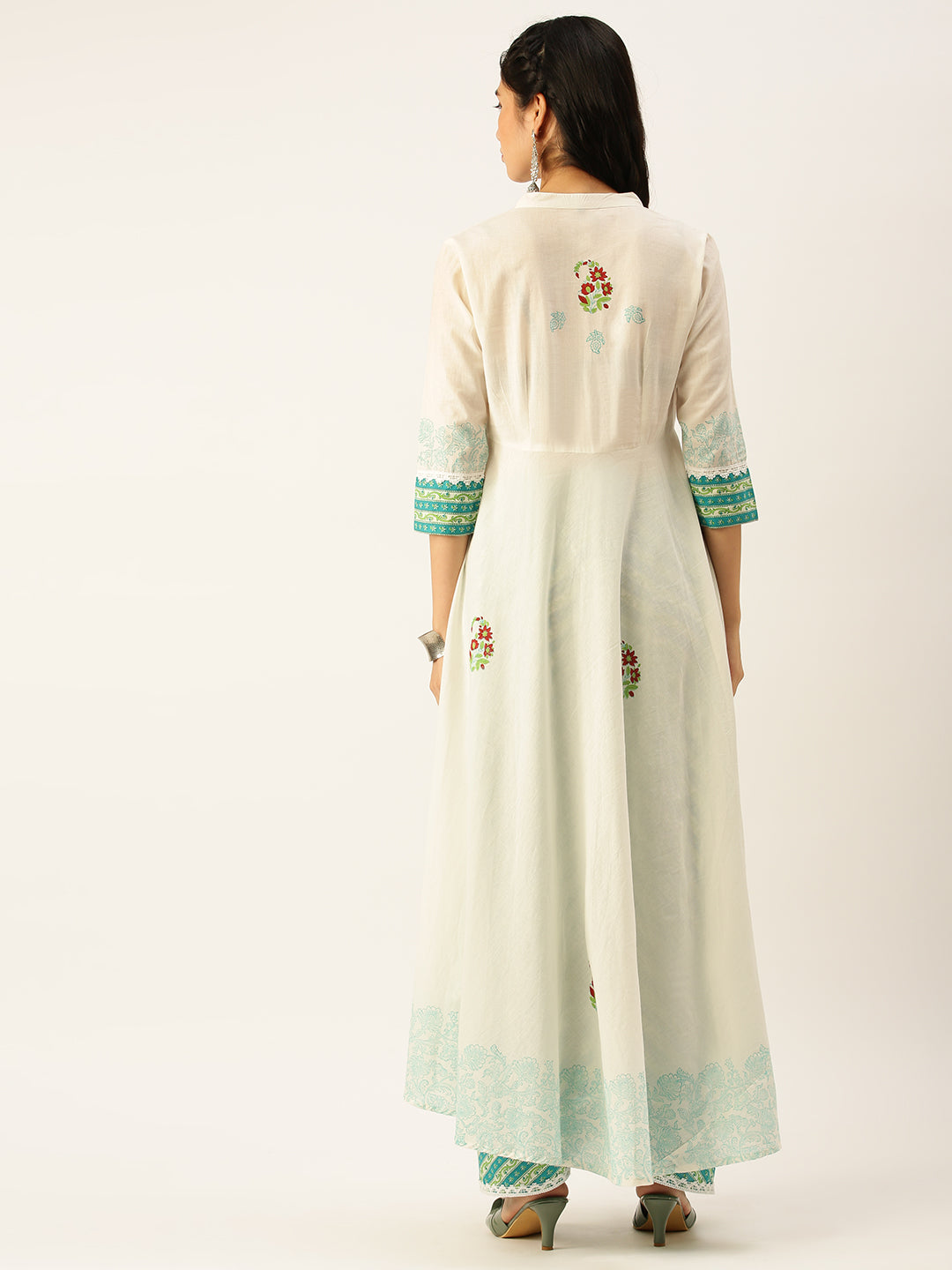 Women's White Printed Kurta Sets