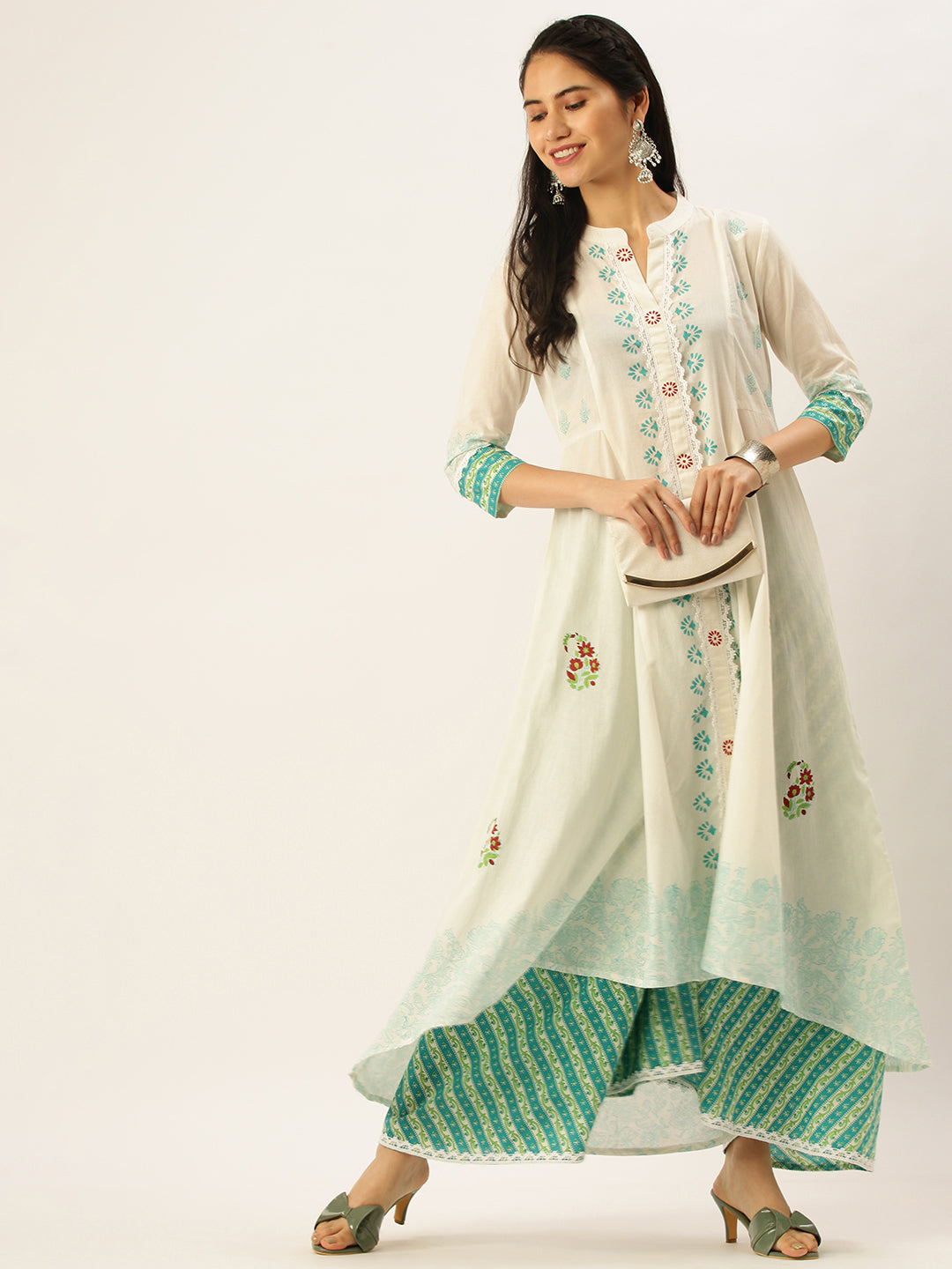 Women's White Printed Kurta Sets