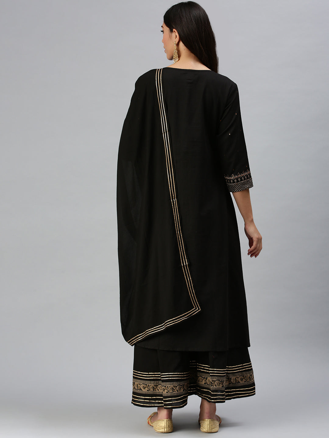 Women's Black Printed Kurta Sets