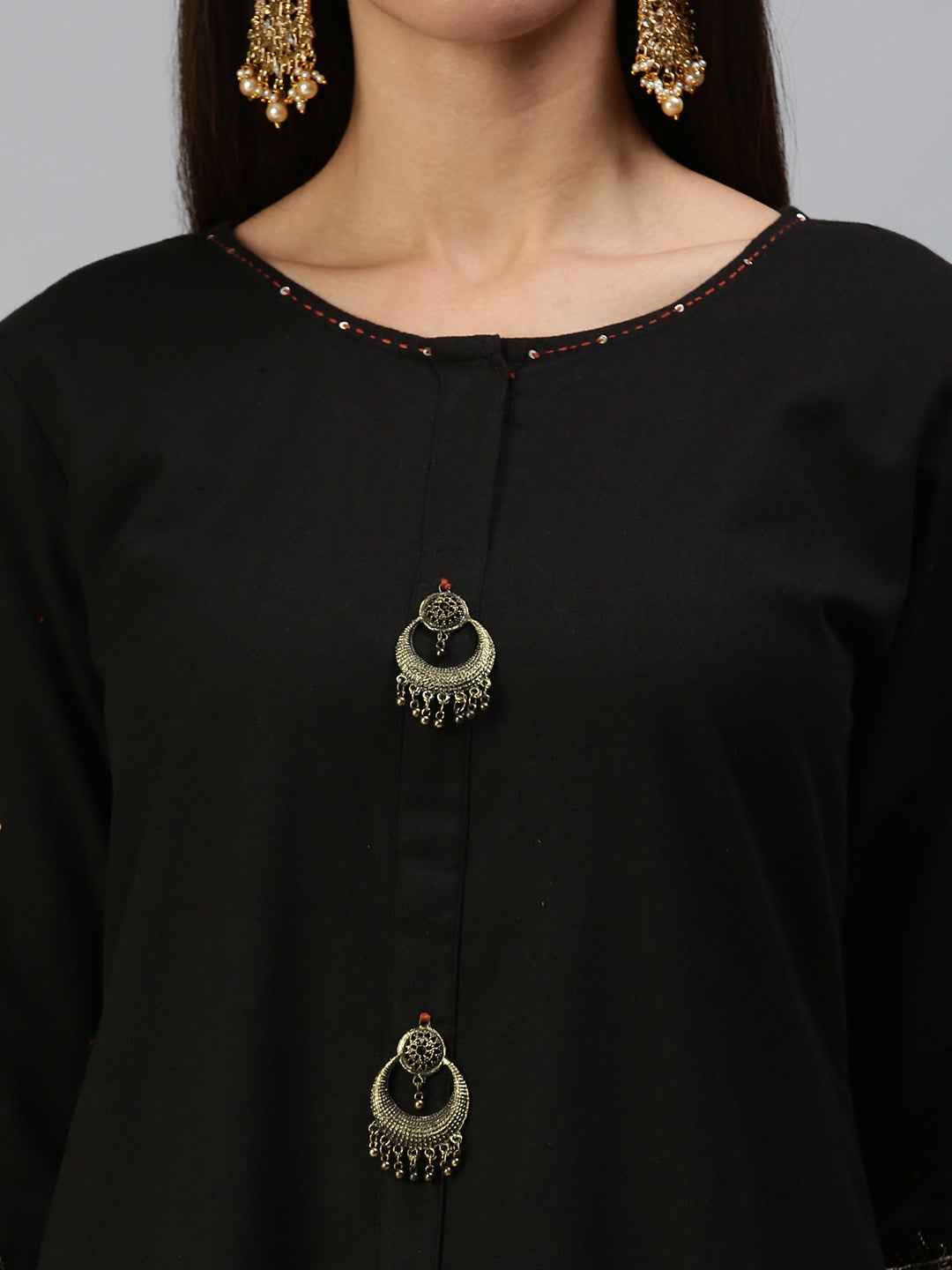 Women's Black Printed Kurta Sets