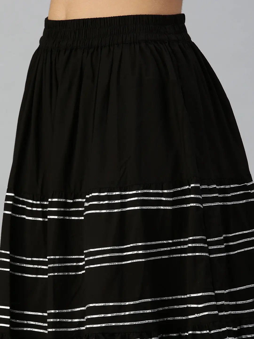 Women's White & Black Printed Kurta Sets