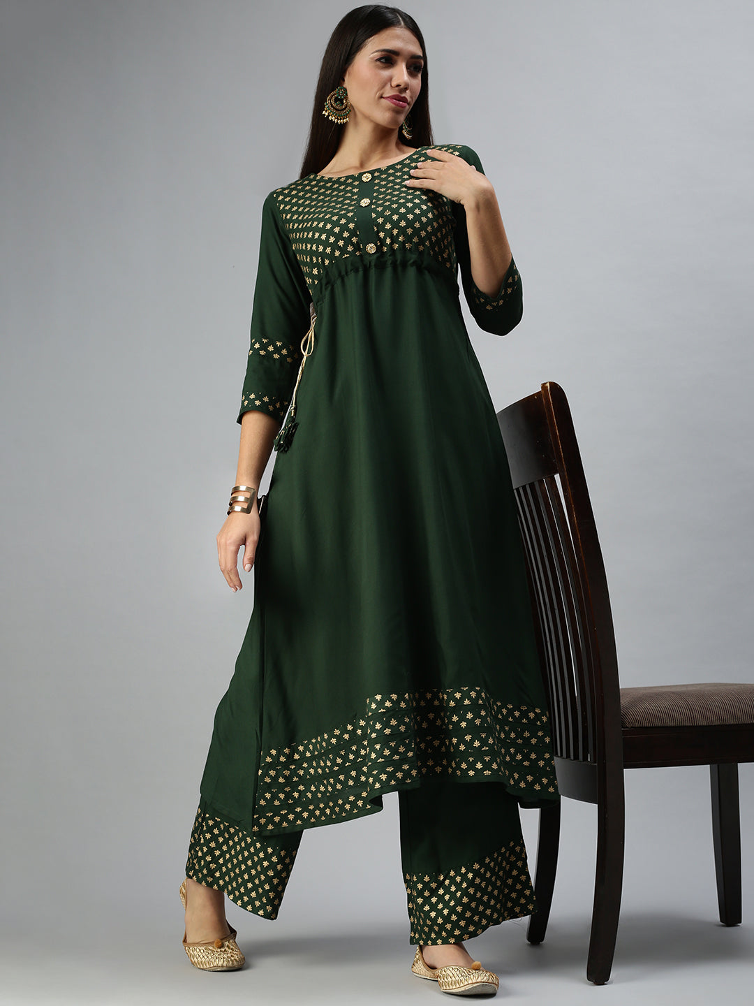 Women's Green Printed Kurta Sets