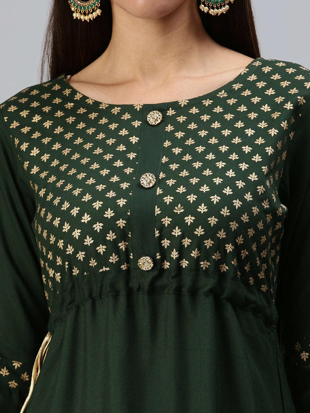 Women's Green Printed Kurta Sets