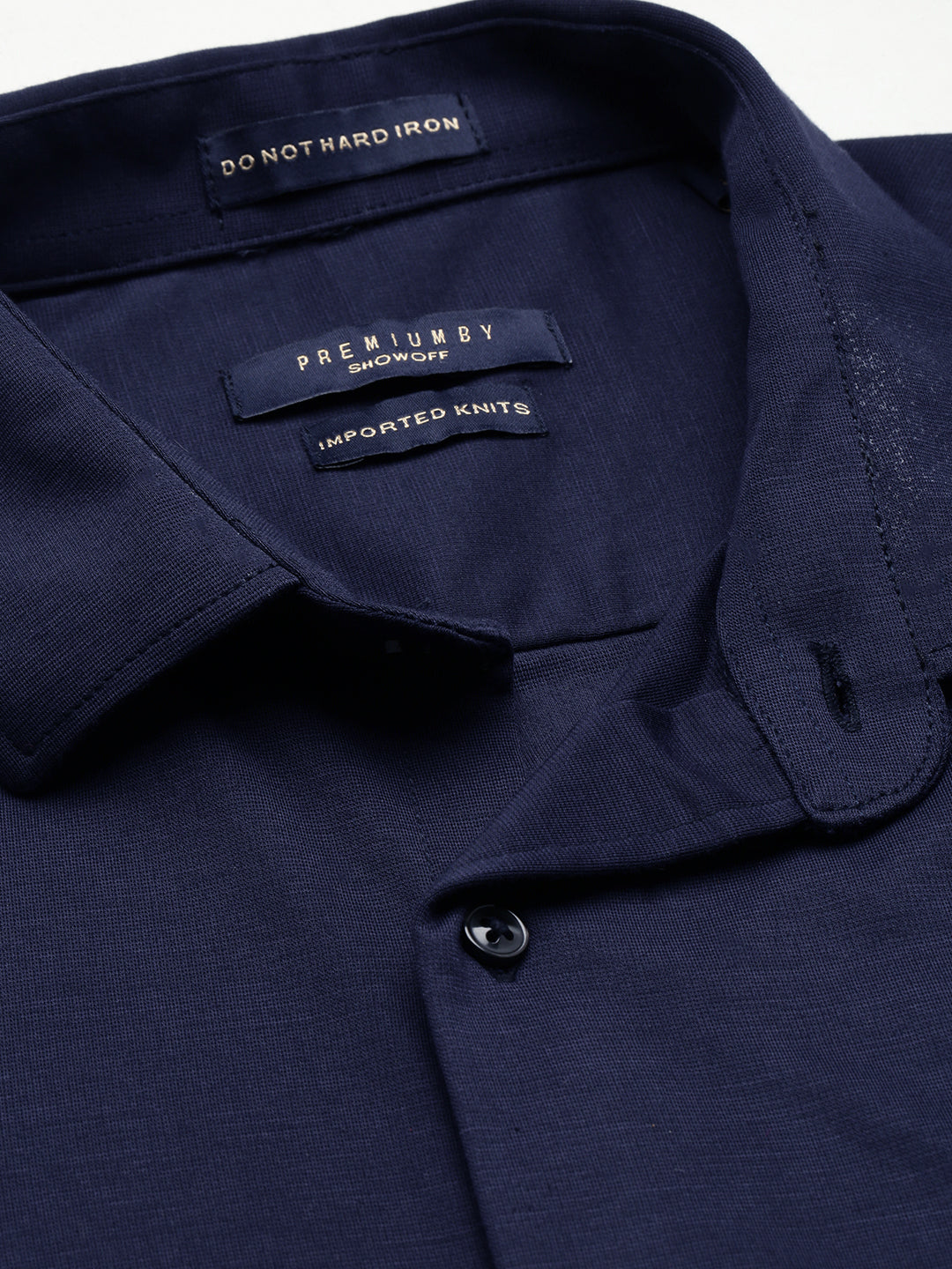 Men's Navy Solid Casual Shirt