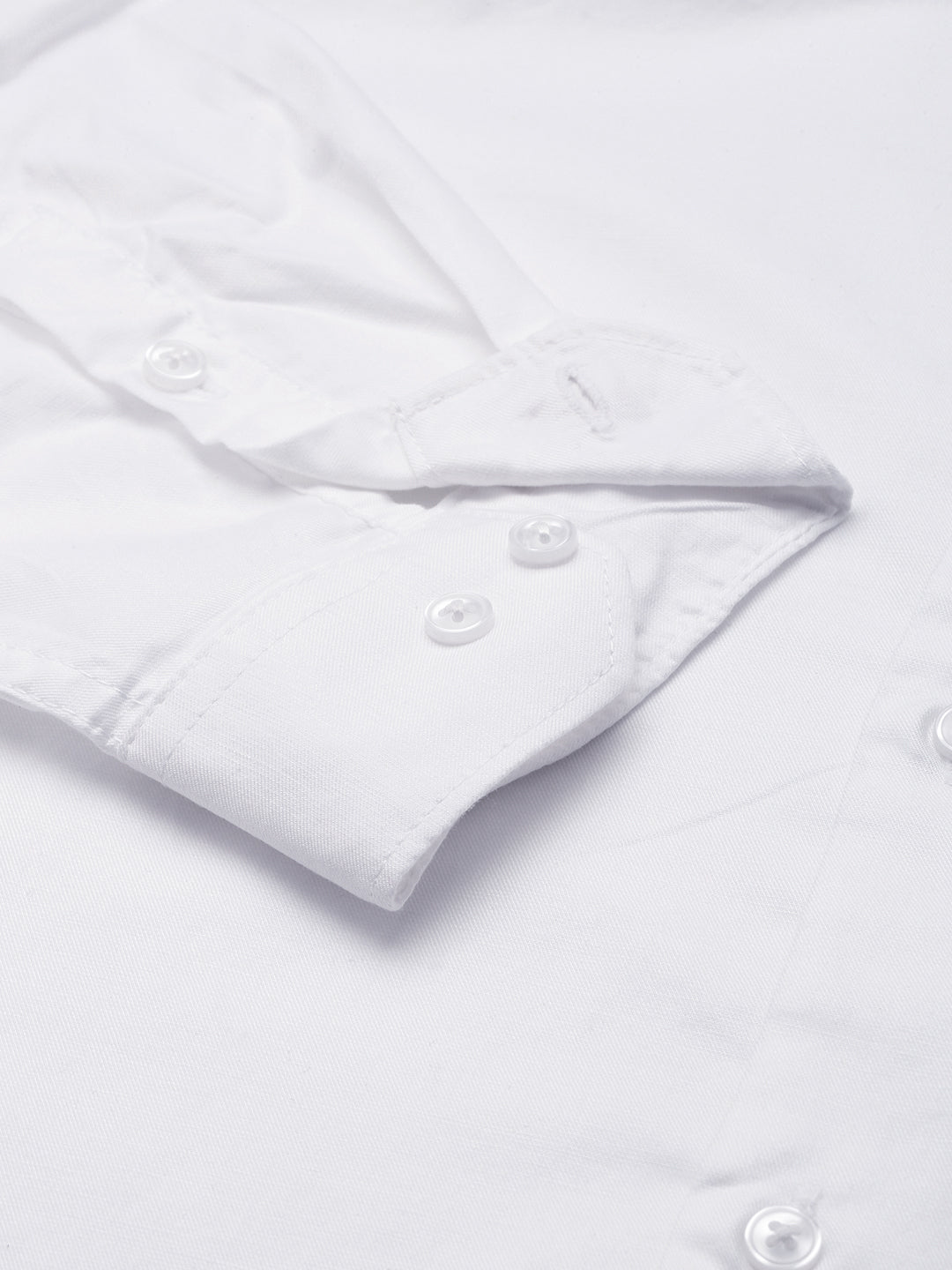 Men's White Solid Casual Shirt