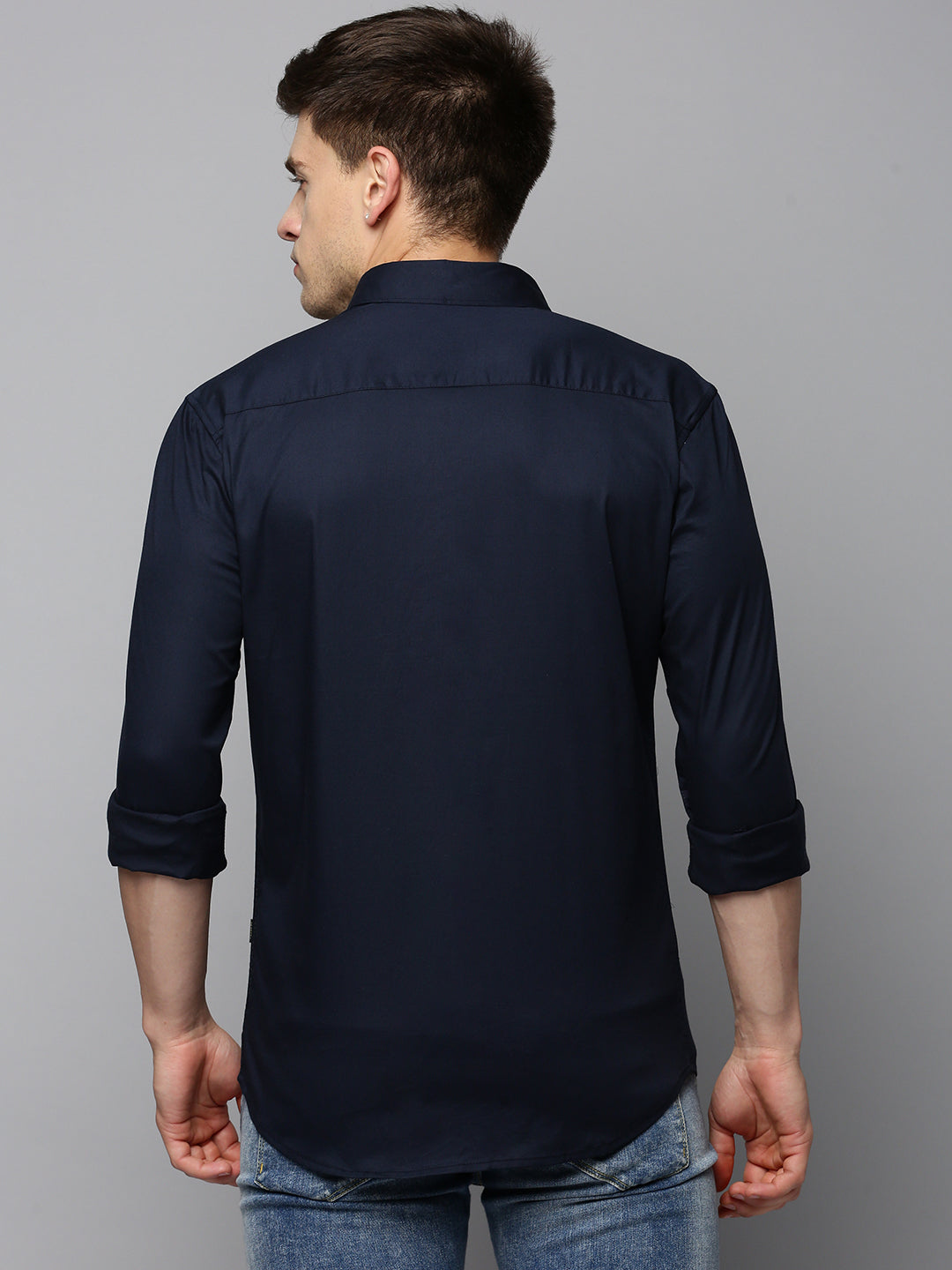 Men Navy Printed Casual Shirt