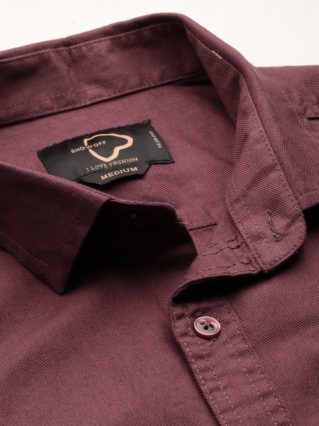 Men Maroon Solid Casual Shirt