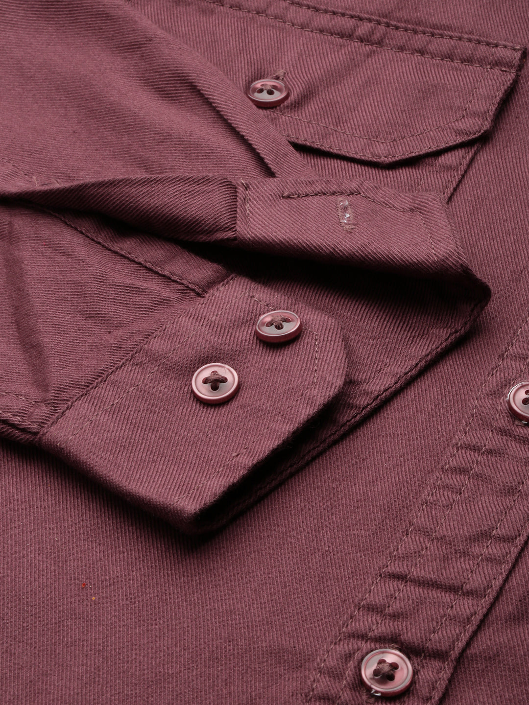 Men Maroon Solid Casual Shirt