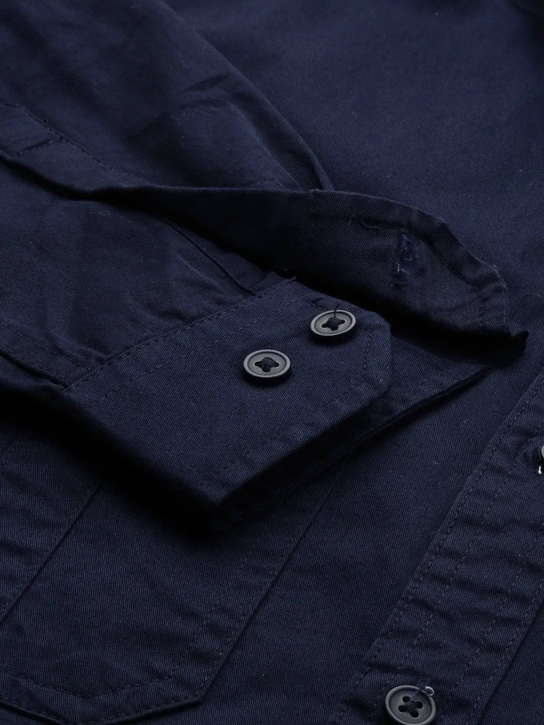 Men's Navy Solid Casual Shirt