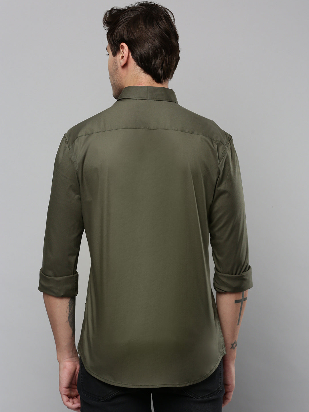 Men Green Printed Casual Shirt