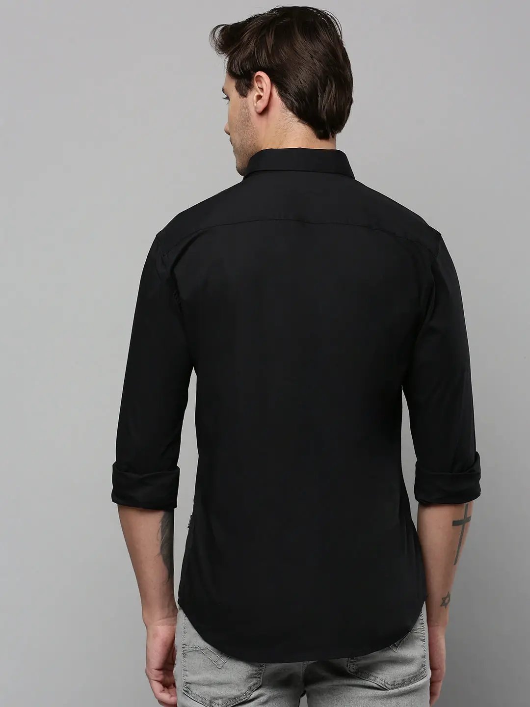 Men's Black Printed Casual Shirt