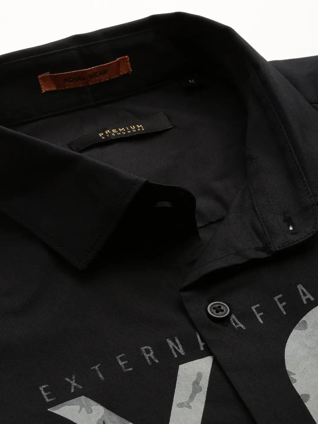 Men's Black Printed Casual Shirt