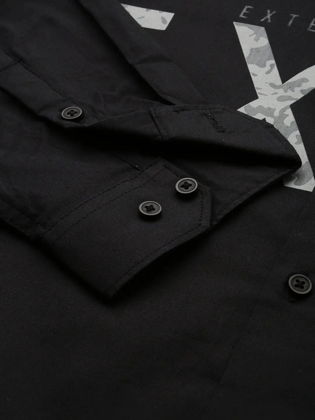 Men's Black Printed Casual Shirt
