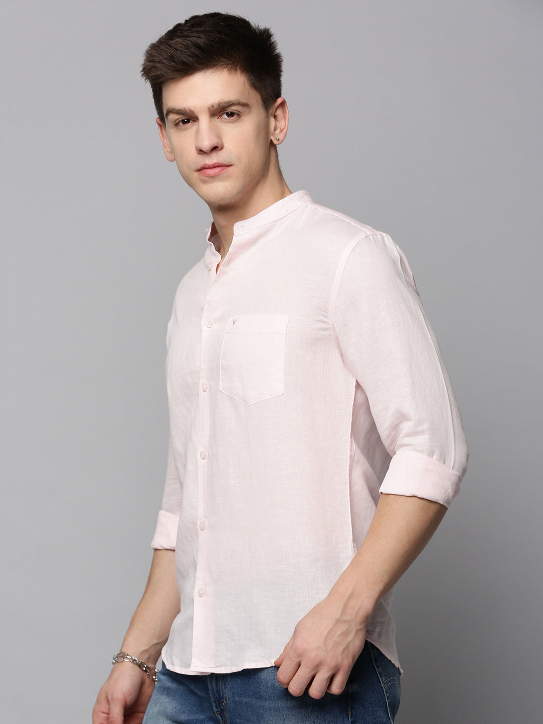 Men's Pink Classic Casual Cotton Shirt