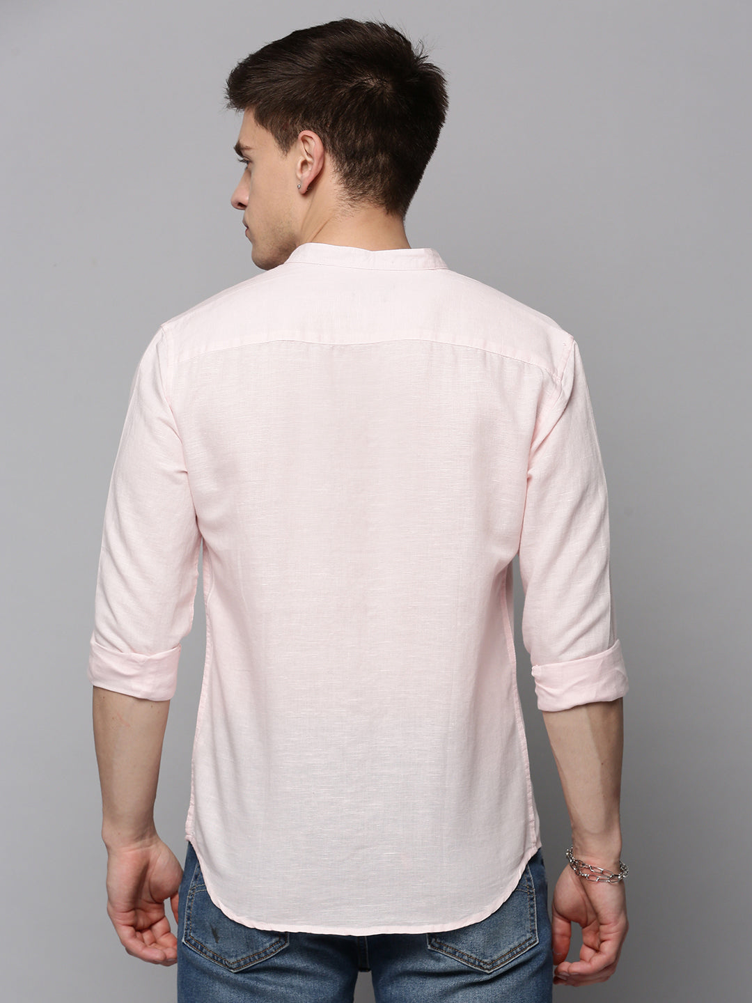 Men's Pink Classic Casual Cotton Shirt