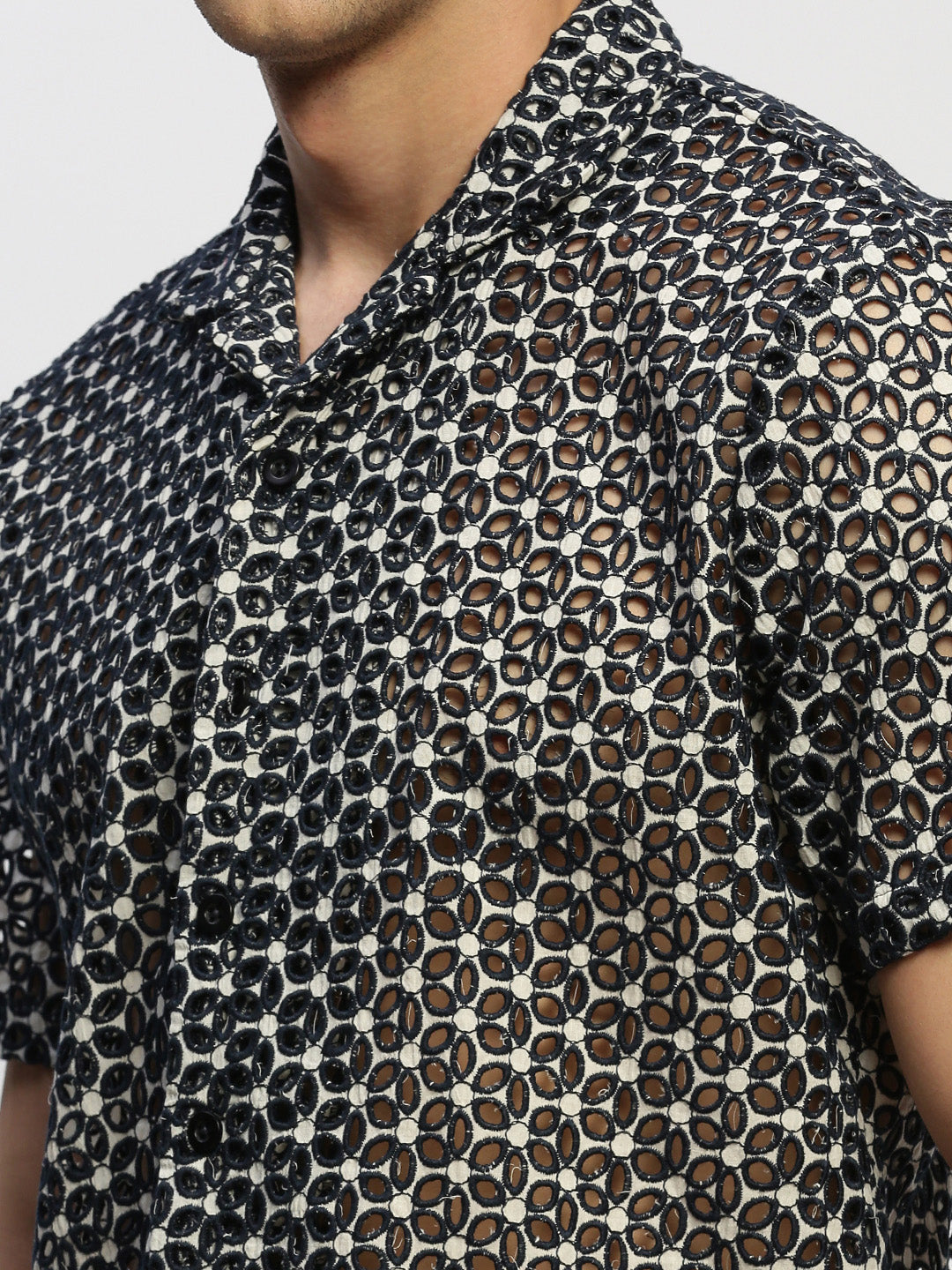 Men Black Floral Shirt